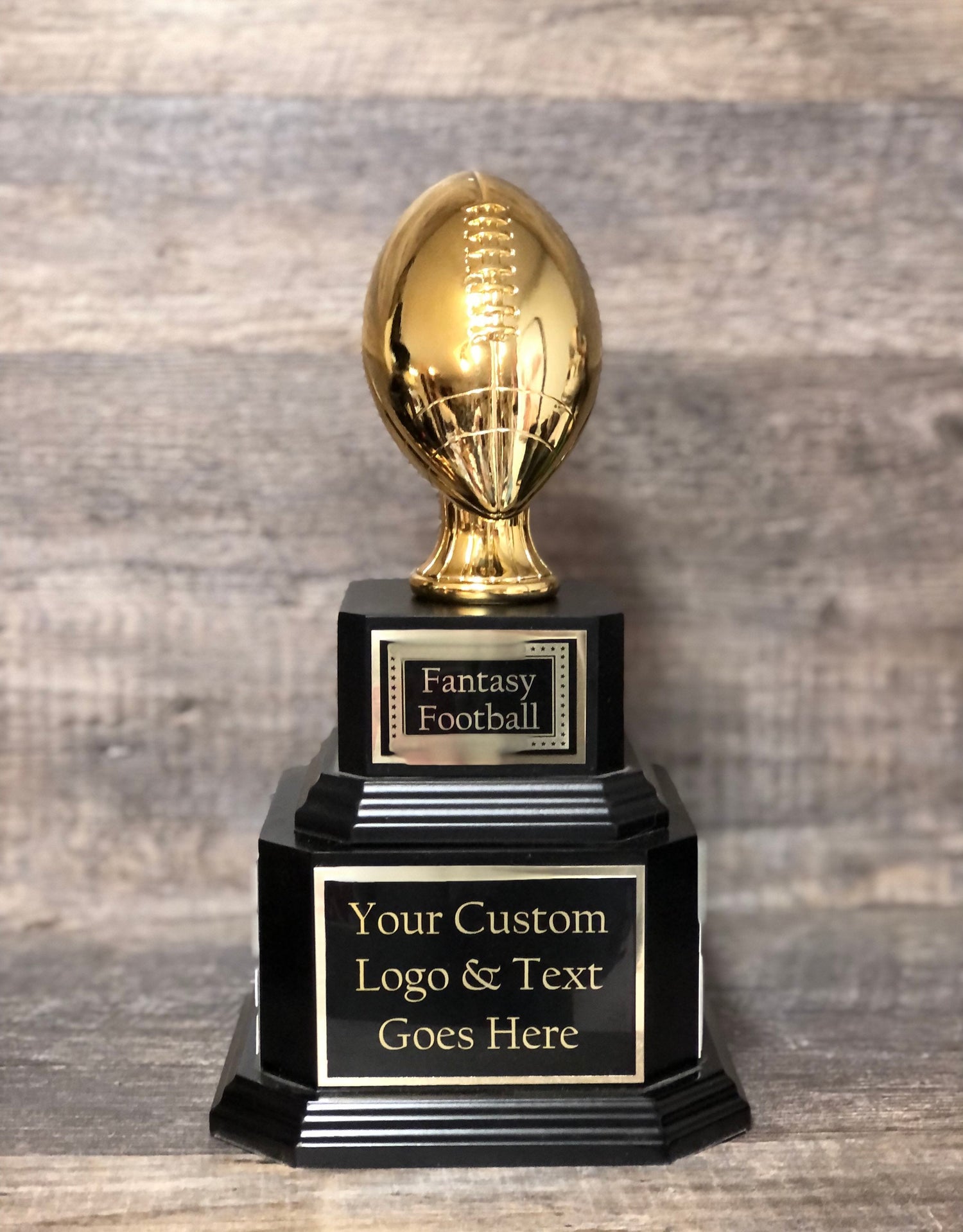 Fantasy Football League Perpetual Trophy FFL Trophy 12" Shiny Gold Football Champion Trophy Football League Sports Award Winner