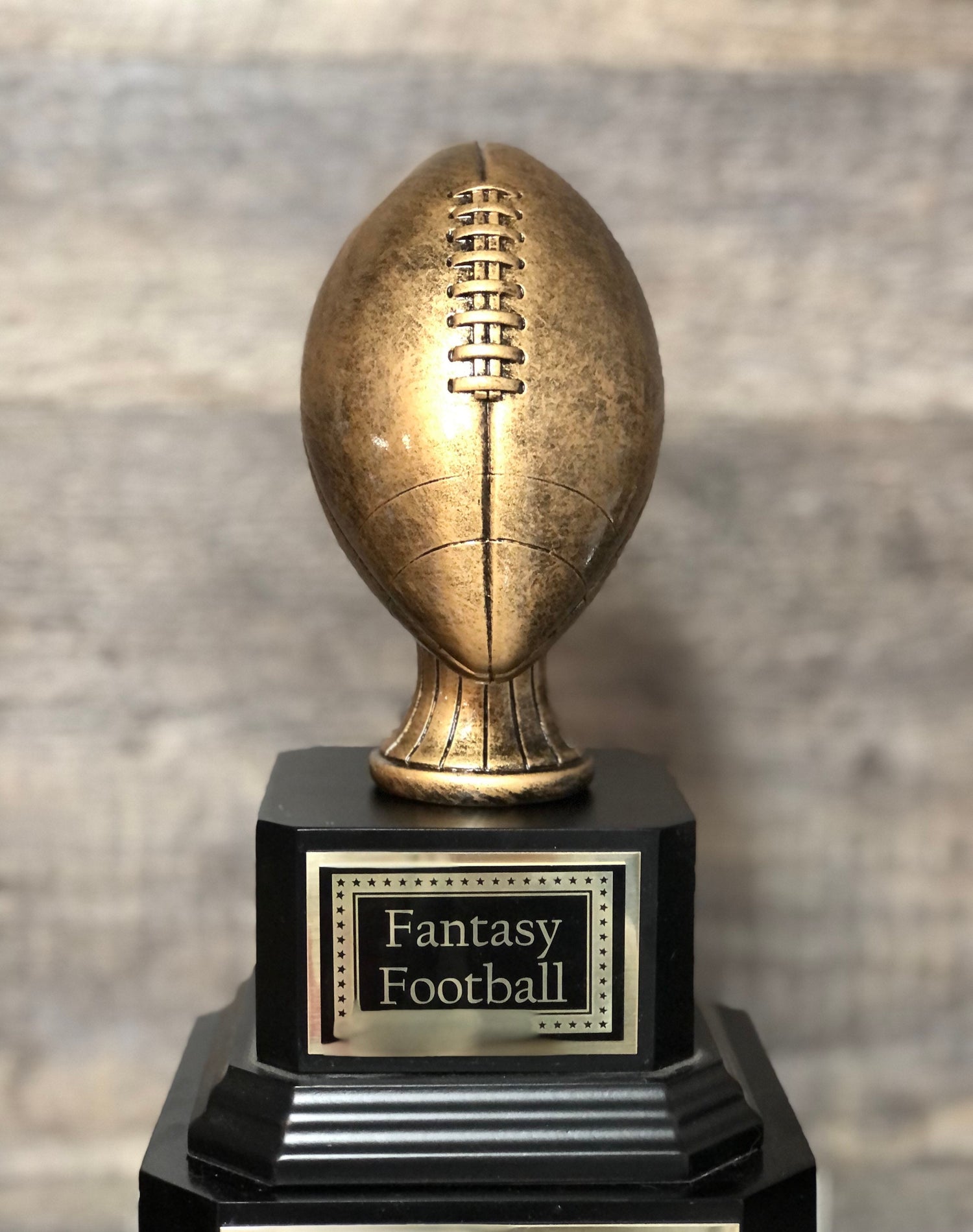 Perpetual Fantasy Football Trophy FFL Trophy Antique Gold Football Champion Trophy Fantasy Football League Trophy Sports Award Winner