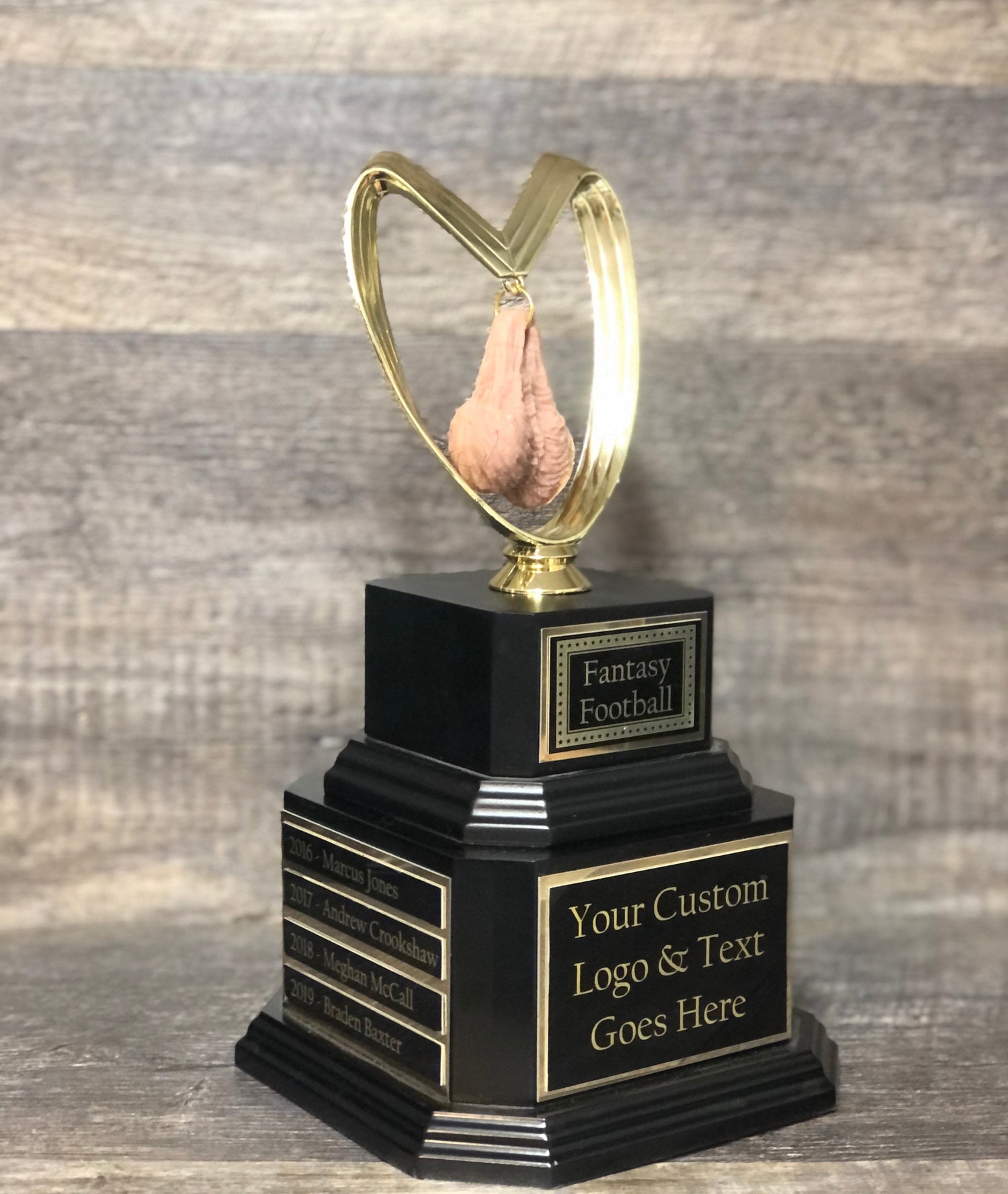 HAIRY Balls Fantasy Football Loser Trophy Perpetual You Suck Last Place FFL Sacko Trophy You've Got Balls Funny Trophy Adult Humor Testicle