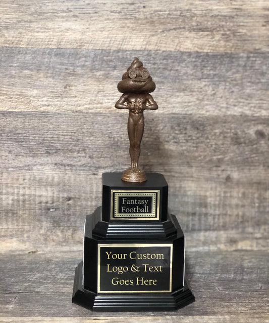 FFL Perpetual Funny Trophy Shit Head or Poop Head Award Full Of Shit Fantasy Football League LOSER Trophy FFL Last Place Fantasy Funny Award