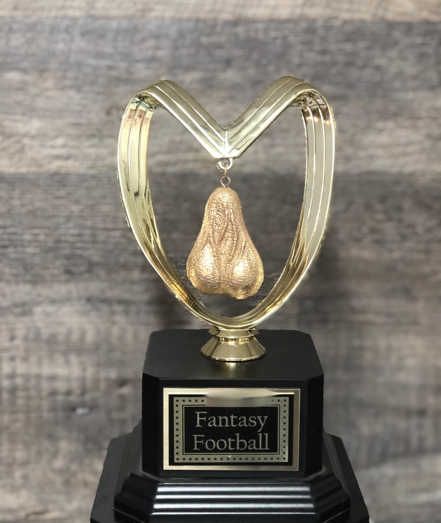 GOLD Balls Fantasy Baseball Loser Trophy Perpetual You Suck Last Place Golden Testicle Trophy You've Got Balls Funny Trophy Adult Humor