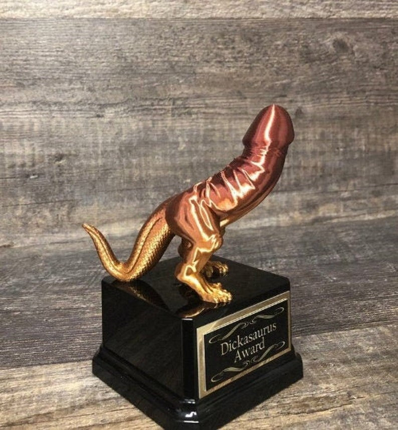 Basketball Trophy Golden Dickasaurus Award Basketball Madness Funny Trophy Penis Trophy You're A Dick Fantasy Basketball LOSER Last Place