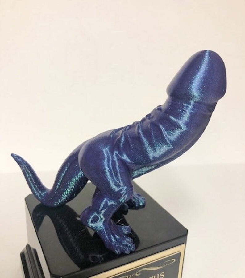 Basketball Trophy COLOR SHIFT Dickasaurus Award Basketball Madness Funny Penis Trophy You're A Dick Fantasy Basketball League LOSER Last