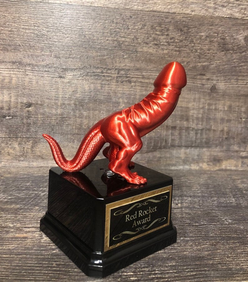 Basketball Trophy Dickasaurus Mature Award Basketball Madness Funny Red Penis Trophy You're A Dick Fantasy Basketball League LOSER Last