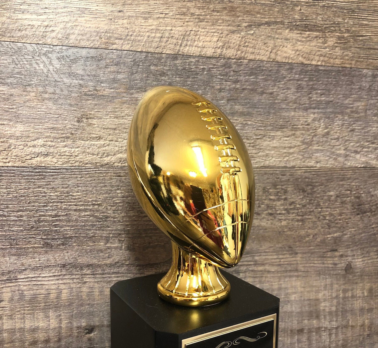 Fantasy Football League Perpetual Trophy FFL Trophy 12" Shiny Gold Football Champion Trophy Football League Sports Award Winner