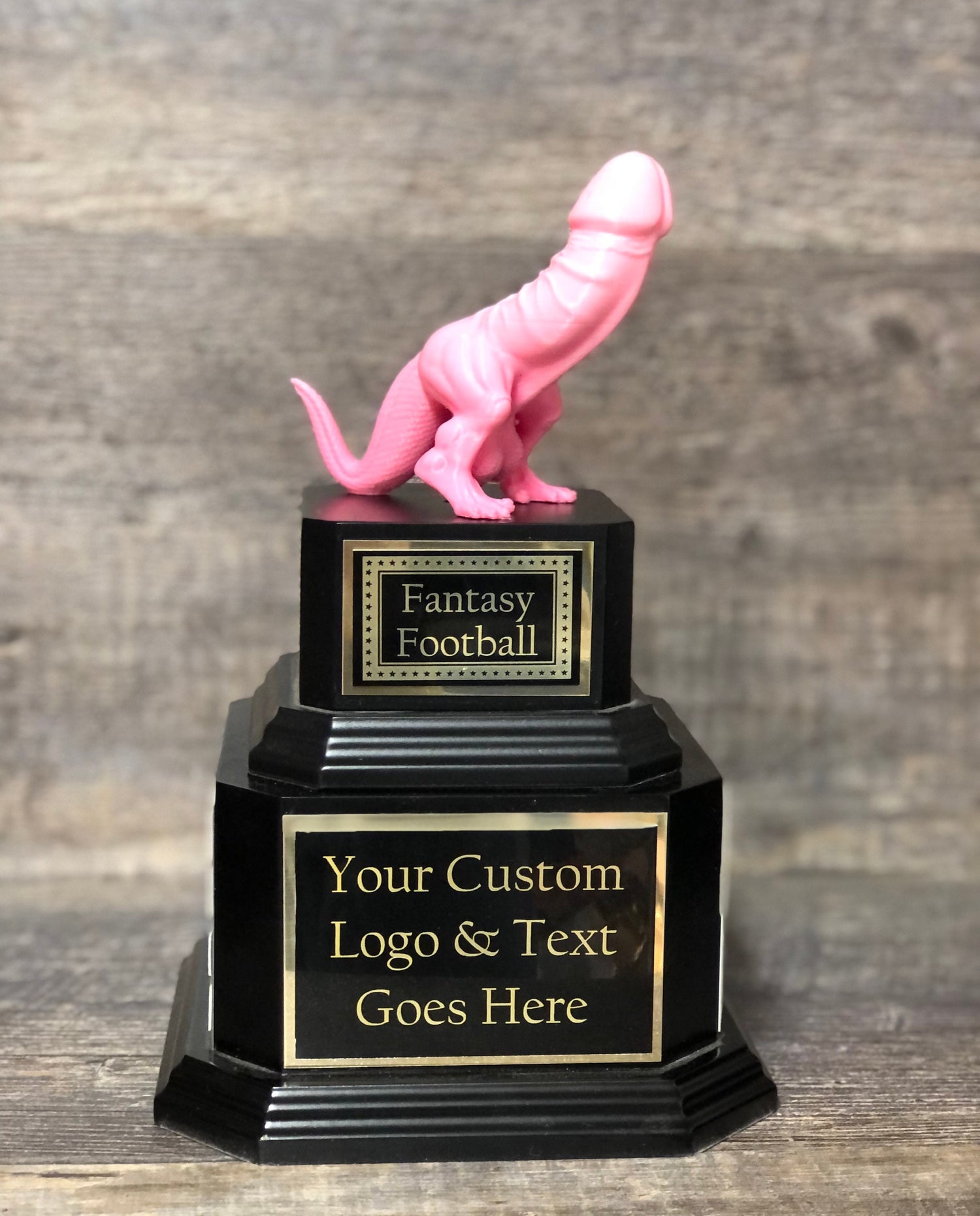 Girls Fantasy Football Dickasaurus LOSER Trophy FFL Loser Sacko Award Funny Trophy Award Perpetual Trophy Last Place Dinosaur Penis Award