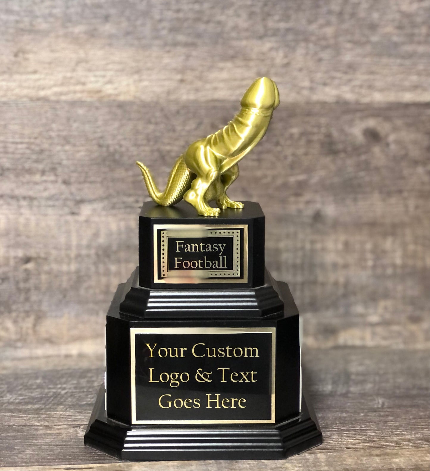 FFL Golden Dickasaurus LOSER Trophy Fantasy Football Loser Trophy Funny Award Perpetual Trophy Last Place Dinosaur Dickhead Penis Award