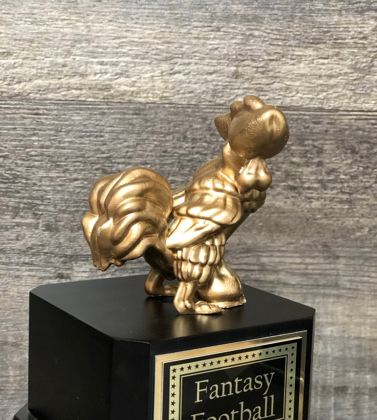 Fantasy Football Golden Cock Rooster Loser Perpetual Trophy Last Place Sacko Funny Biggest Cock Trophy Adult Humor Gag Gift Testicle Penis