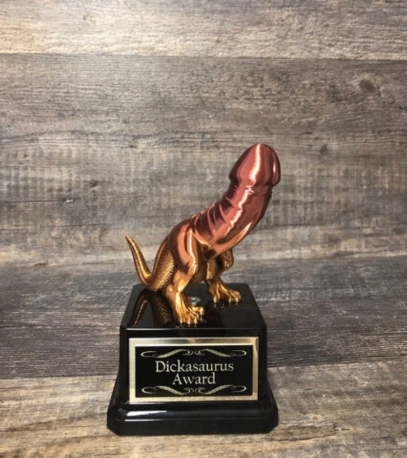 Basketball Trophy Golden Dickasaurus Award Basketball Madness Funny Trophy Penis Trophy You're A Dick Fantasy Basketball LOSER Last Place