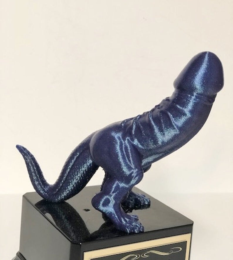 Basketball Trophy COLOR SHIFT Dickasaurus Award Basketball Madness Funny Penis Trophy You're A Dick Fantasy Basketball League LOSER Last