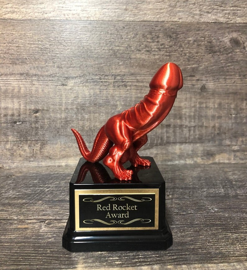 Basketball Trophy Dickasaurus Mature Award Basketball Madness Funny Red Penis Trophy You're A Dick Fantasy Basketball League LOSER Last