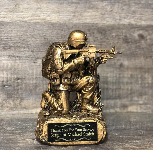 Military Award Recognition Years of Service Retirement Trophy Military Soldier Thank You For Your Service Line of Duty Award