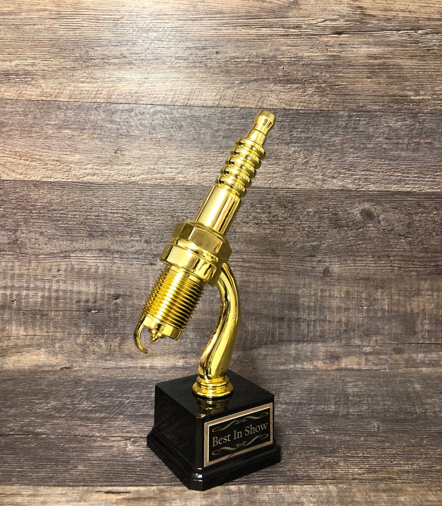 Car Show Trophy Spark Plug 12" Racing Trophy Plastic Gold Spark Plug Award Winner Best In Show Best Hot Rod Antique Car Show Participant