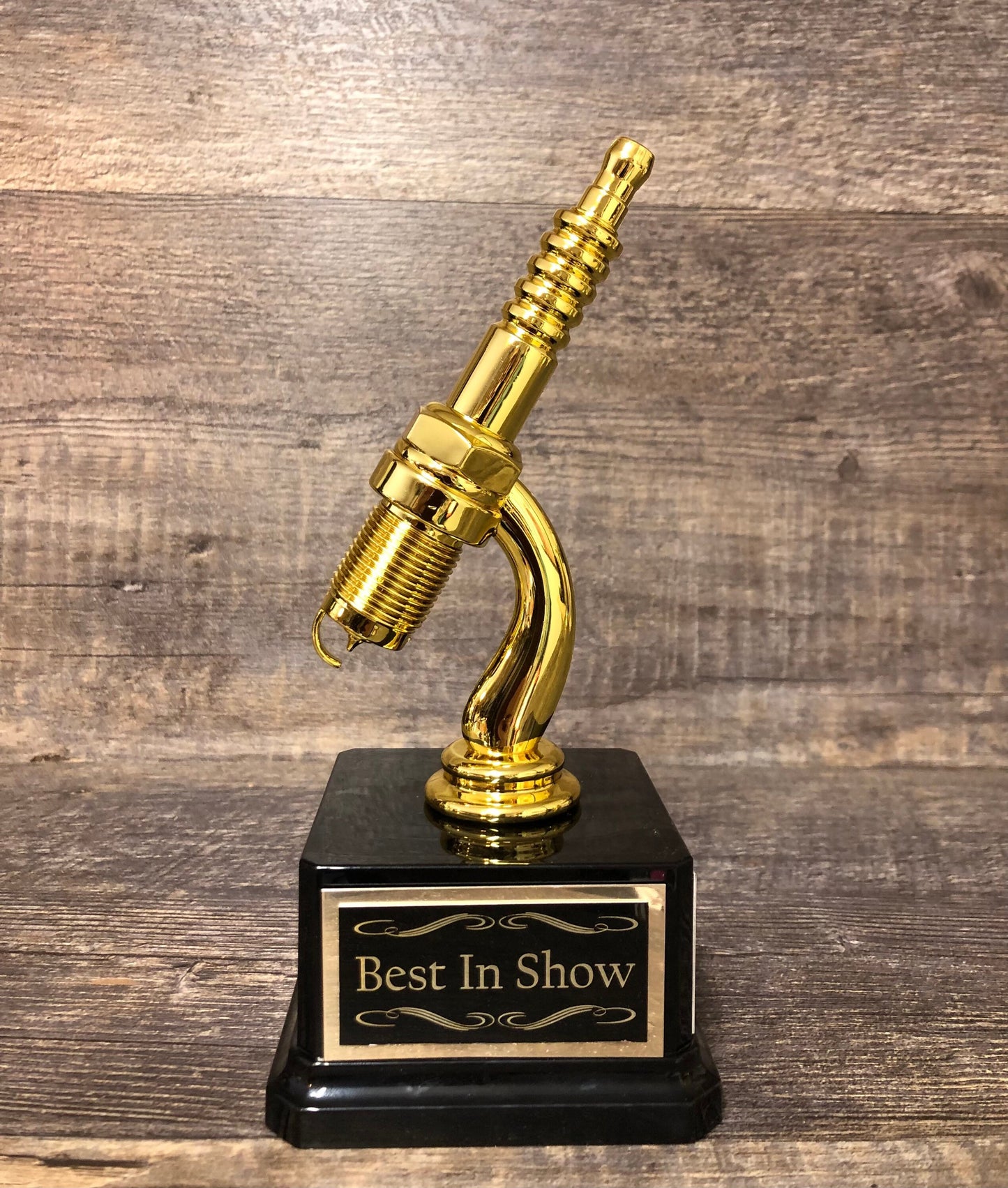 Racing Trophy Car Show Trophy Spark Plug Hot Rod 8" Plastic Gold Spark Plug Award Best In Show Best Antique Classic Car Show Participant