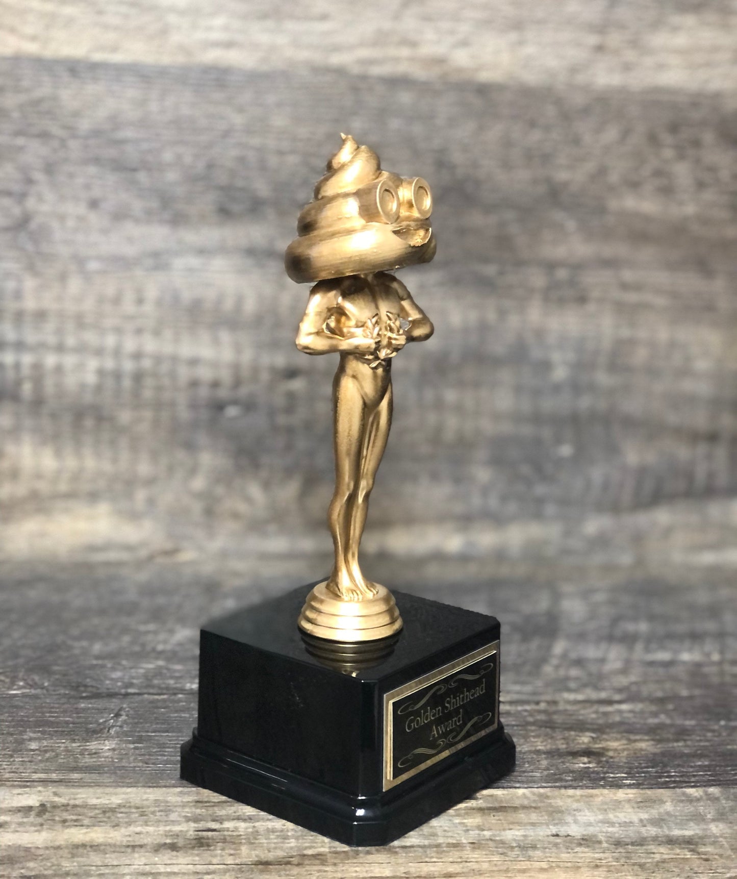 Cool As Shit Funny Trophy Golden Shit Head Poop Head Award Shiniest Turd Fantasy Football League LOSER FFL Last Place Fantasy Funny Award