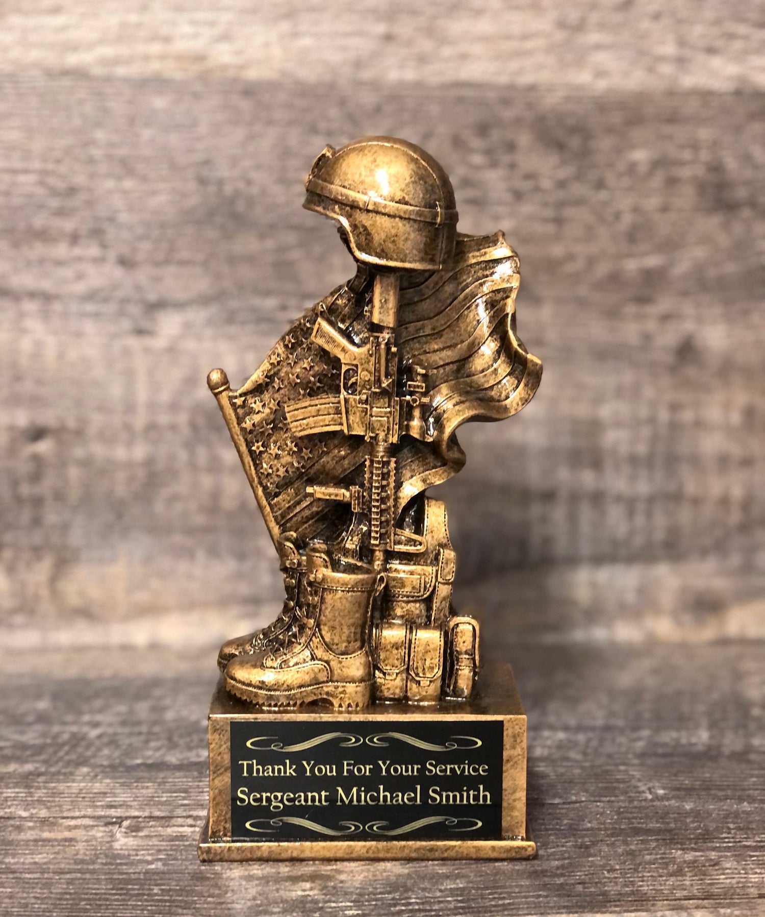 Military Award Recognition Years of Service Retirement Trophy Military Soldier Thank You For Your Service Line of Duty Award