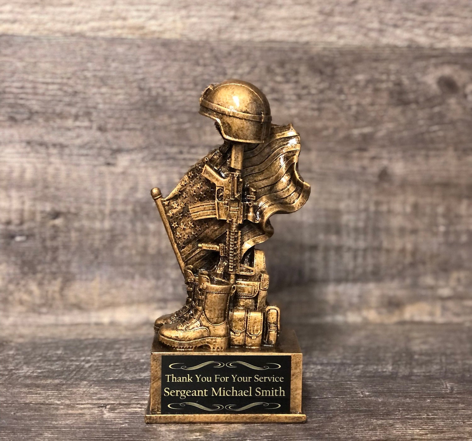 Military Award Recognition Years of Service Retirement Trophy Military Soldier Thank You For Your Service Line of Duty Award