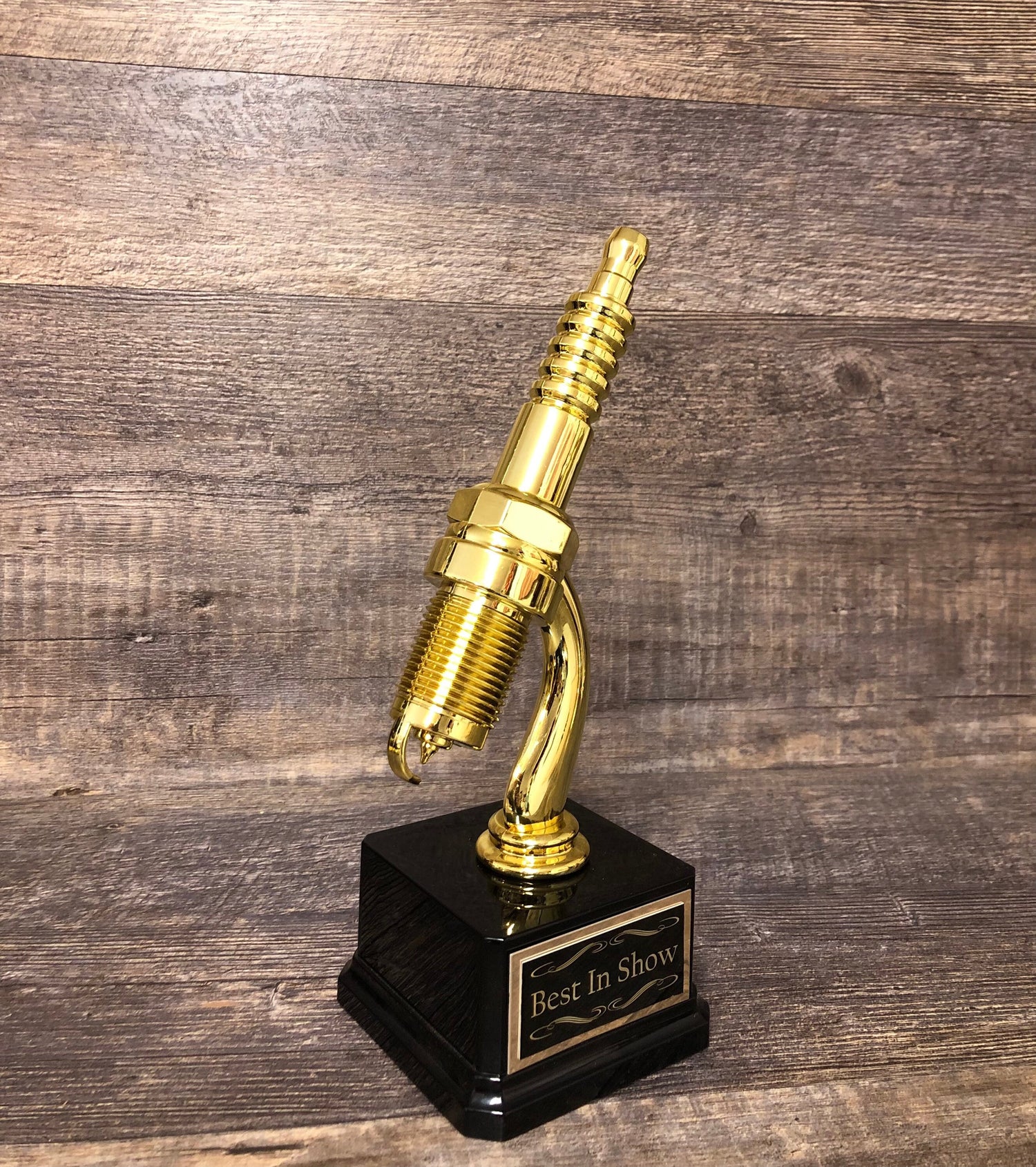 Car Show Trophy Racing Trophy Spark Plug 10" Plastic Gold Spark Plug Award Winner Best In Show Best Hot Rod Antique Car Show Participant