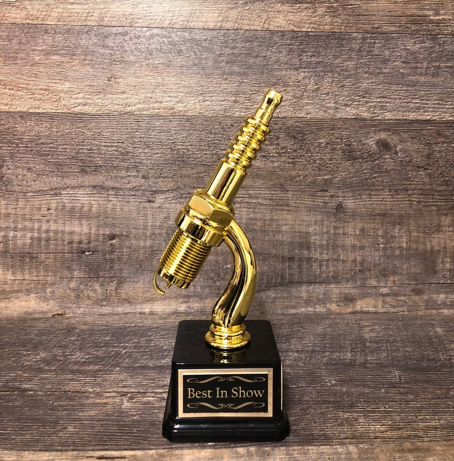 Car Show Trophy Racing Trophy Spark Plug 10" Plastic Gold Spark Plug Award Winner Best In Show Best Hot Rod Antique Car Show Participant