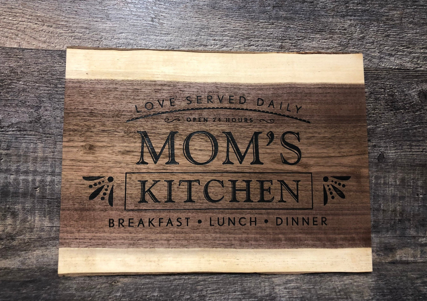 Cutting Board Mom Gift Black Walnut Live Edge Charcuterie Board Mother's Day Gift Gift Kitchen Mom Gift Birthday Mom's Kitchen Cutting Board