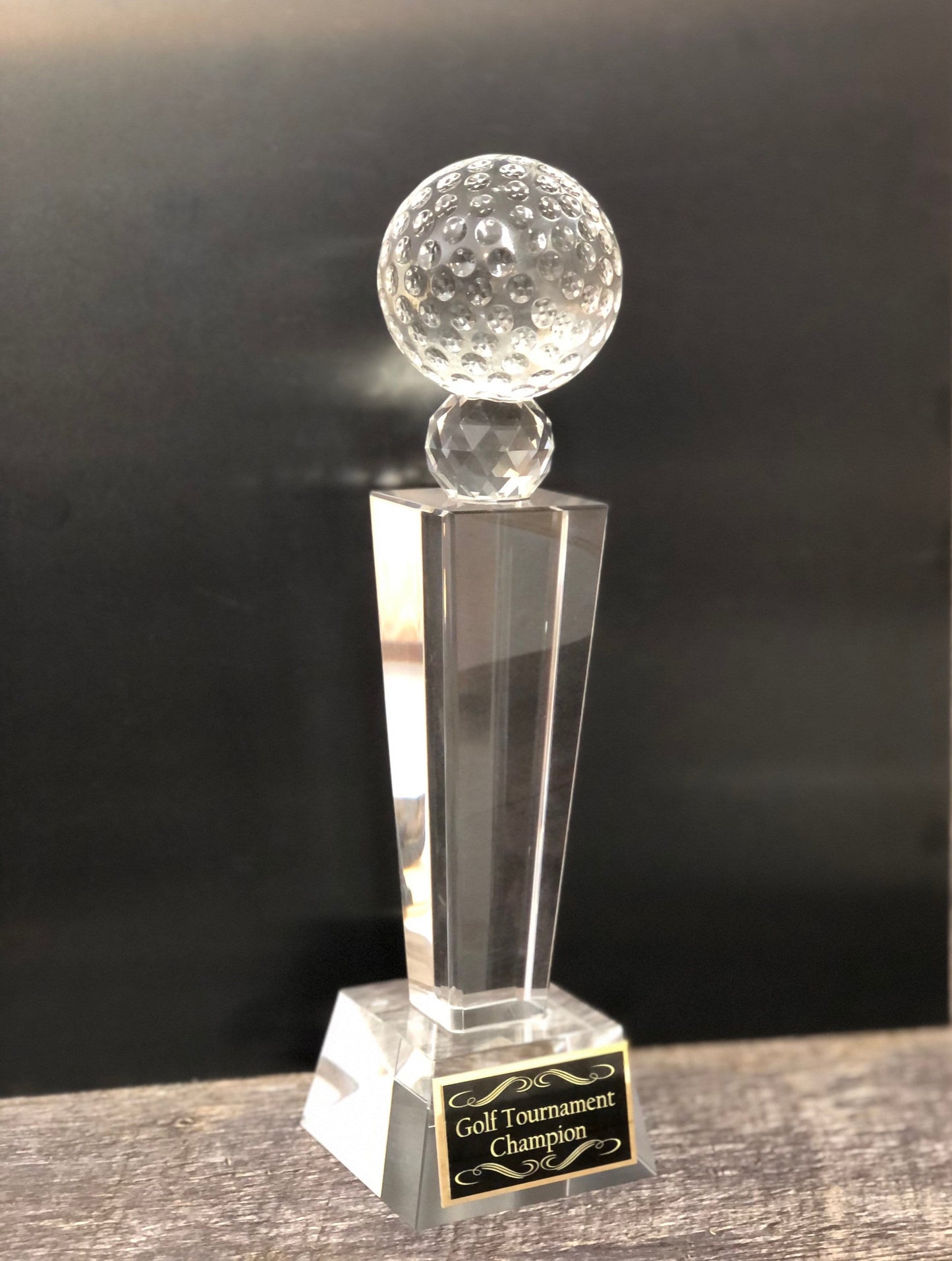 CRYSTAL Golf Trophy Cup Tournament Trophy 11.5" With Satin Lined Gift Box Hole In One Award Charity Event Winner Cup Under Par Guy's Weekend