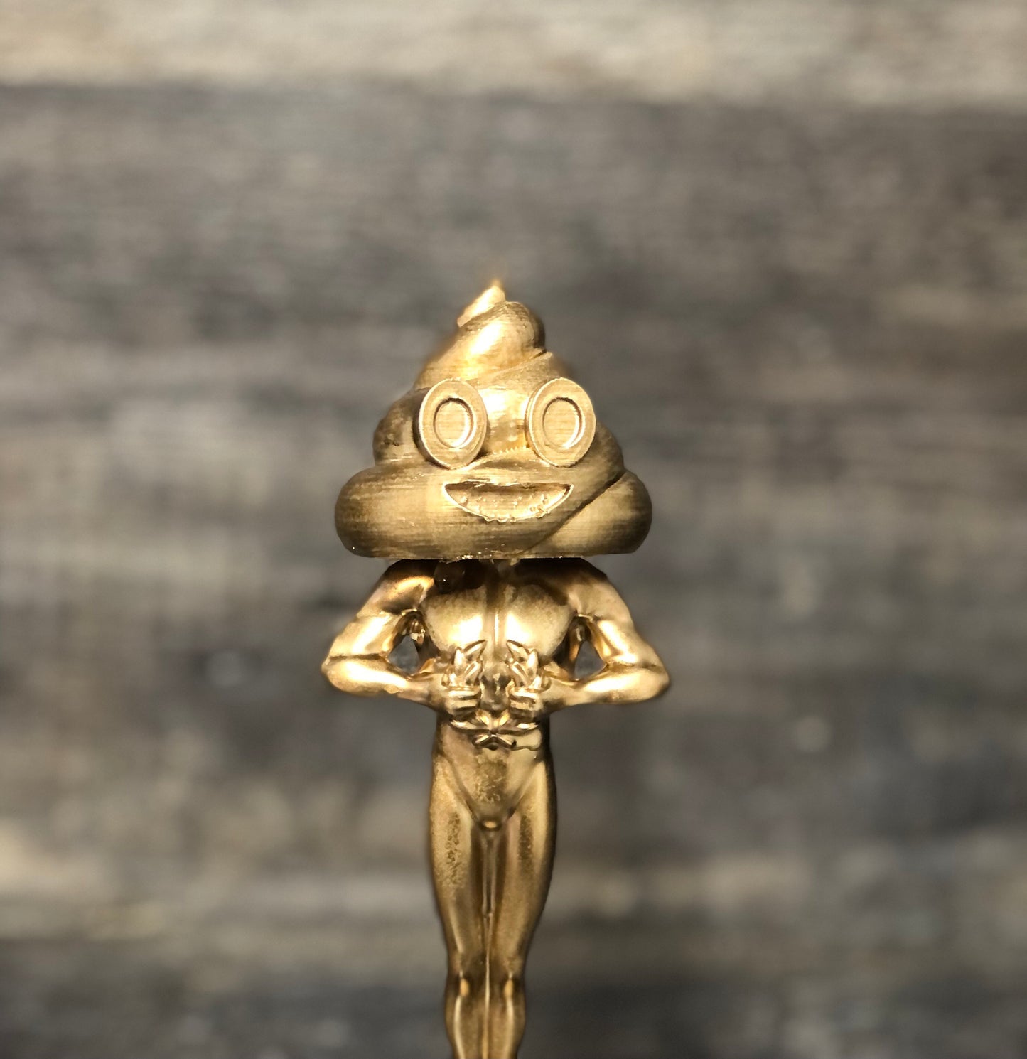 Cool As Shit Funny Trophy Golden Shit Head Poop Head Award Shiniest Turd Fantasy Football League LOSER FFL Last Place Fantasy Funny Award