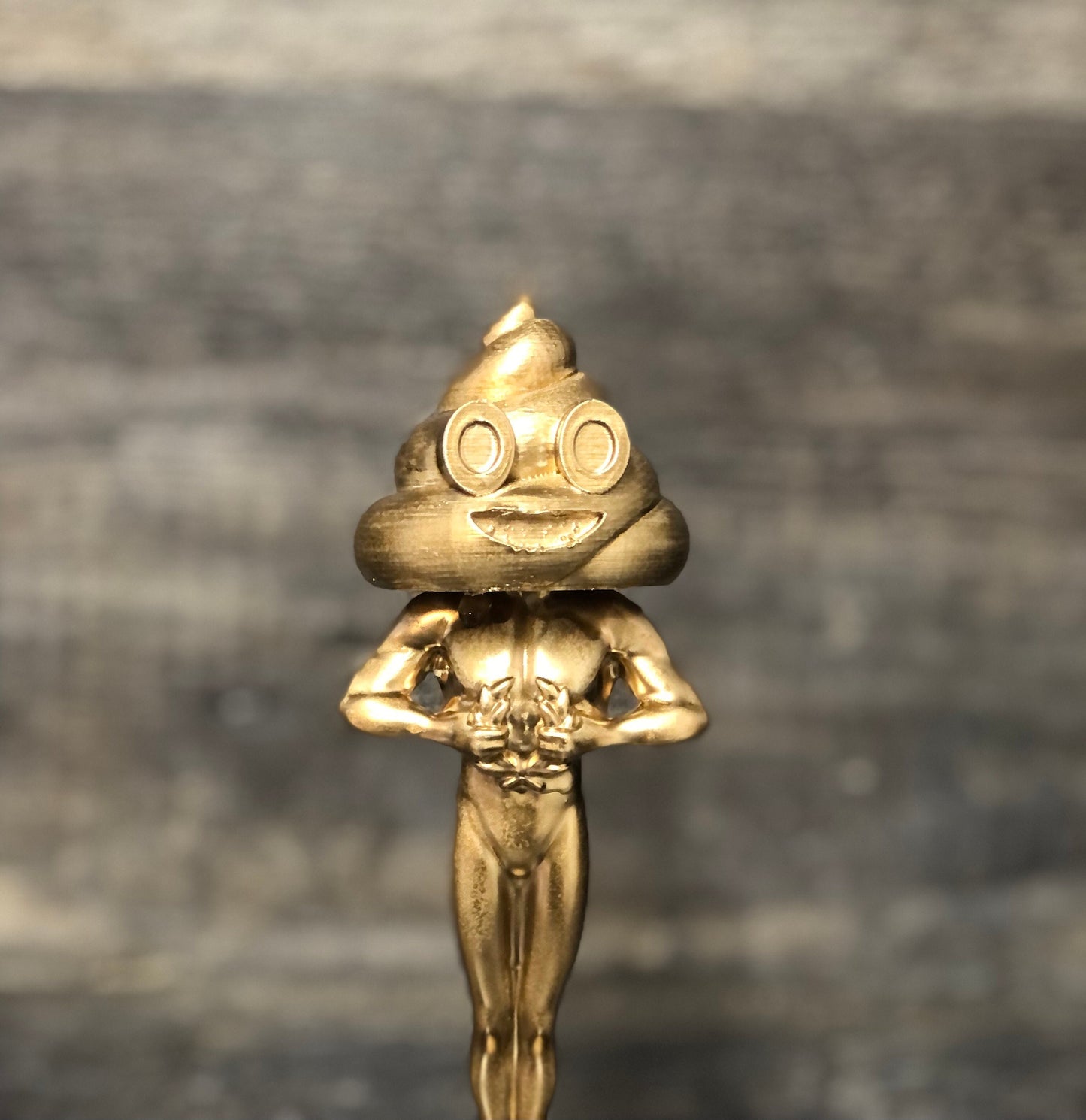 Funny Trophy Golden Shit Head Poop Head Award Shiniest Turd Fantasy Football League LOSER FFL Last Place Fantasy Party Pooper Funny Award