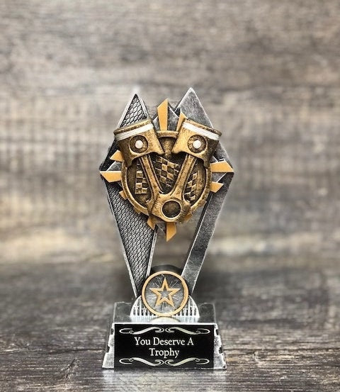 Car Show Trophy 7" Rods & Pistons Hot Rod Racing Trophy Silver Piston Award Winner Best In Show Best Classic Car Best Mechanic's Trophy