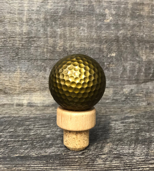 Golf Ball Wine Stopper Funny Dad Gift Gag Gift Novelty Bottle Wine Cork Antique Gold Birthday Father's Day Golfer Gift Wine Lover