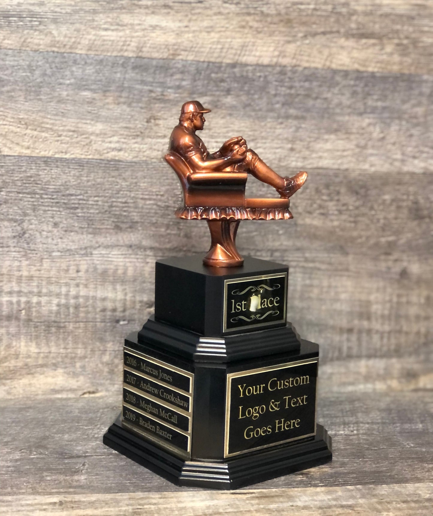 Baseball Trophy Armchair Fantasy Baseball Perpetual Trophy Award Baseball League Champion Championship Team Award Personalized