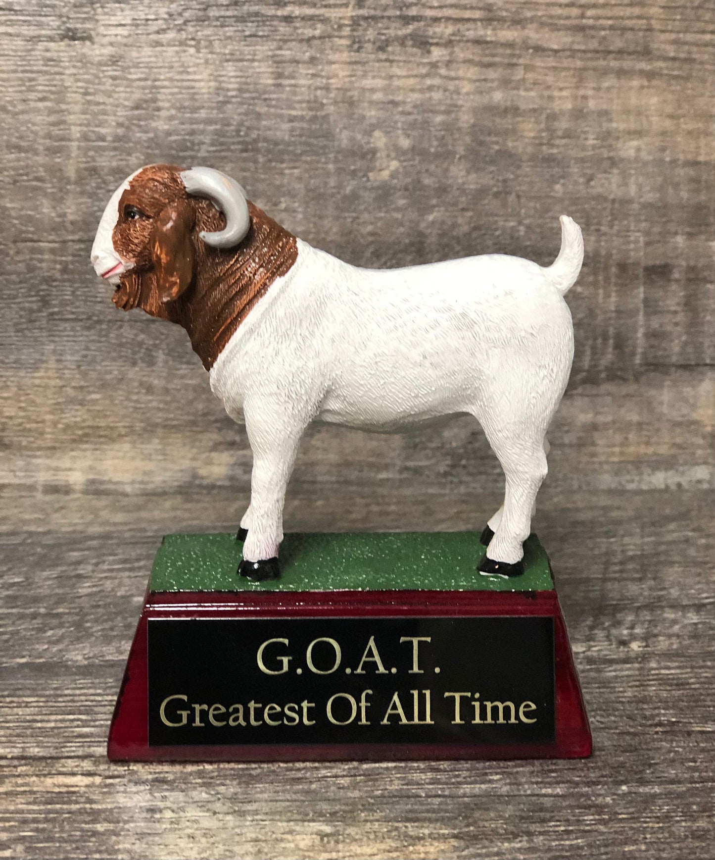 Fantasy Football Trophy Funny GOAT Greatest of All Time Award Bragging Rights Best Stats Top Score Achievement Award Personalize Winner