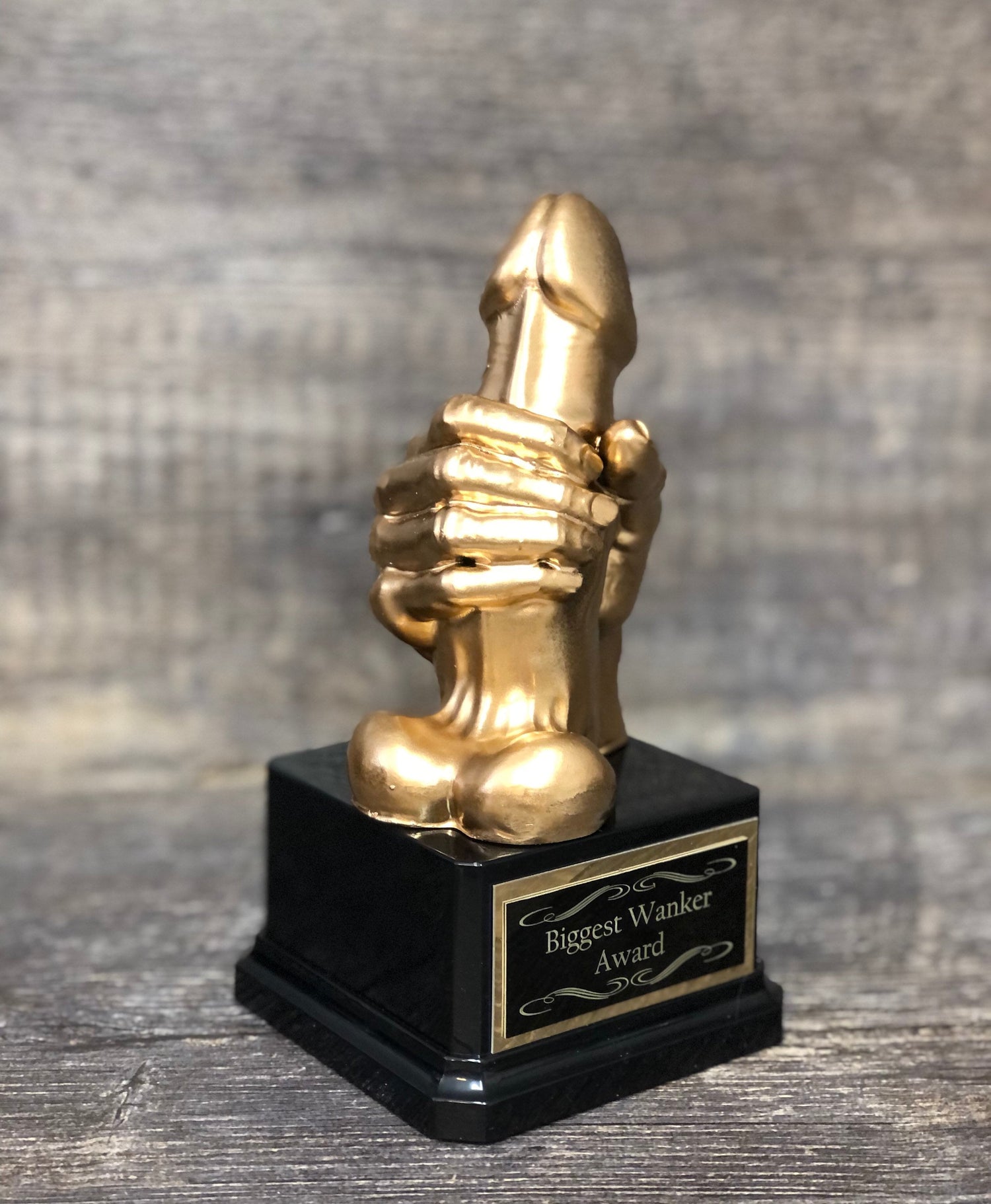 Inappropriate Trophy Penis Trophy WANKER Award Funny Loser Last Place Trophy Adult Humor Gag Gift Golden Testicle Birthday Gift