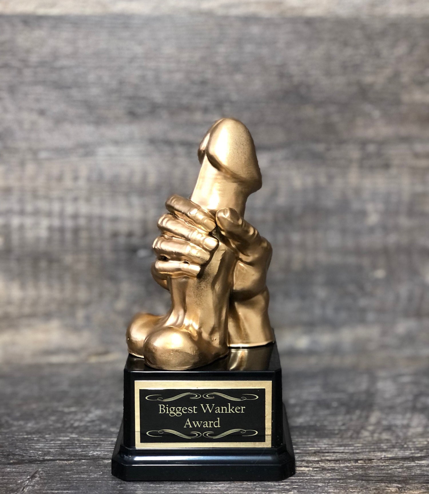 Inappropriate Trophy Penis Trophy WANKER Award Funny Loser Last Place Trophy Adult Humor Gag Gift Golden Testicle Birthday Gift