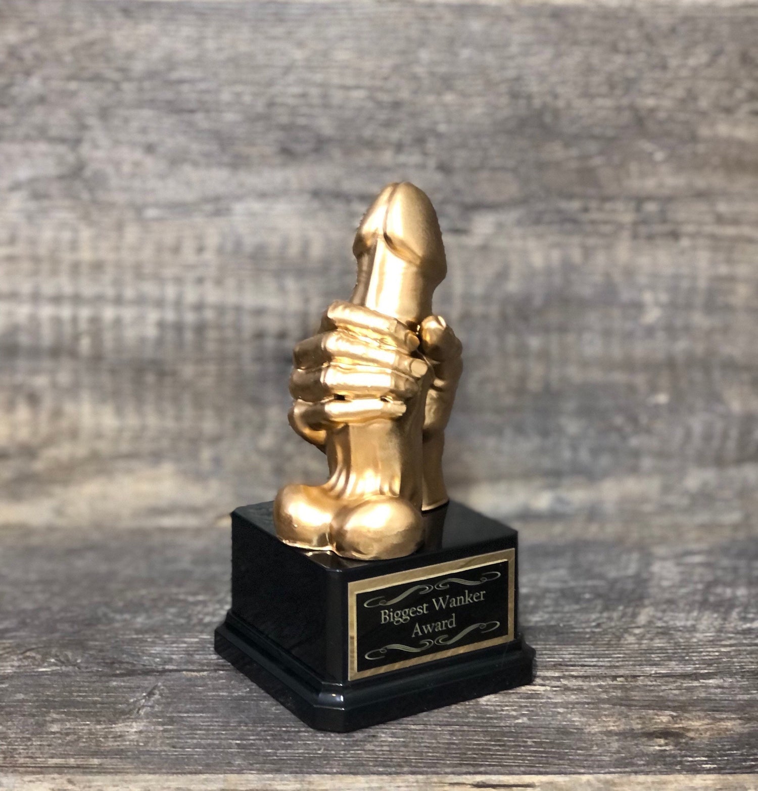 Inappropriate Trophy Penis Trophy WANKER Award Funny Loser Last Place Trophy Adult Humor Gag Gift Golden Testicle Birthday Gift