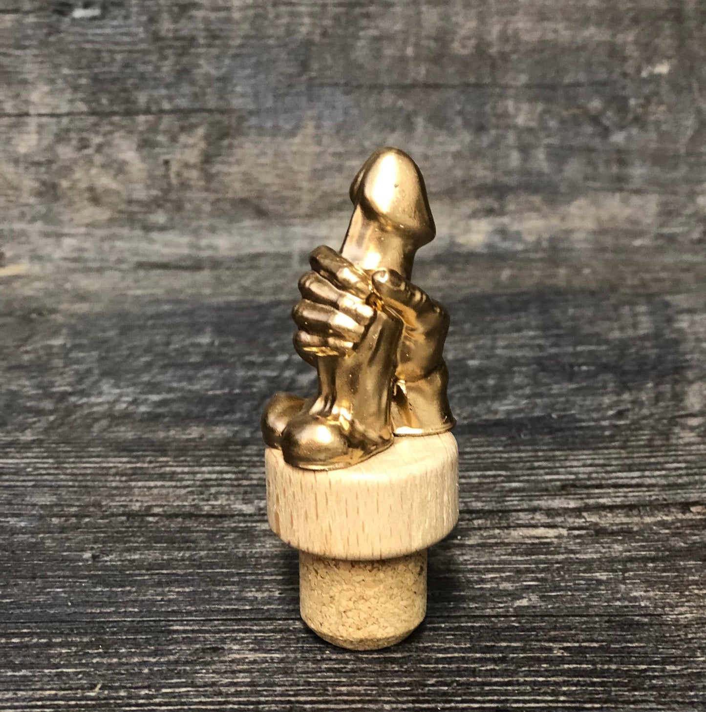 Funny Wine Stopper Golden WANKER Novelty Gift Mature Bottle Cork Wine Stopper Gag Gift Adult Humor Cock & Balls Wine Lover Birthday Stocking