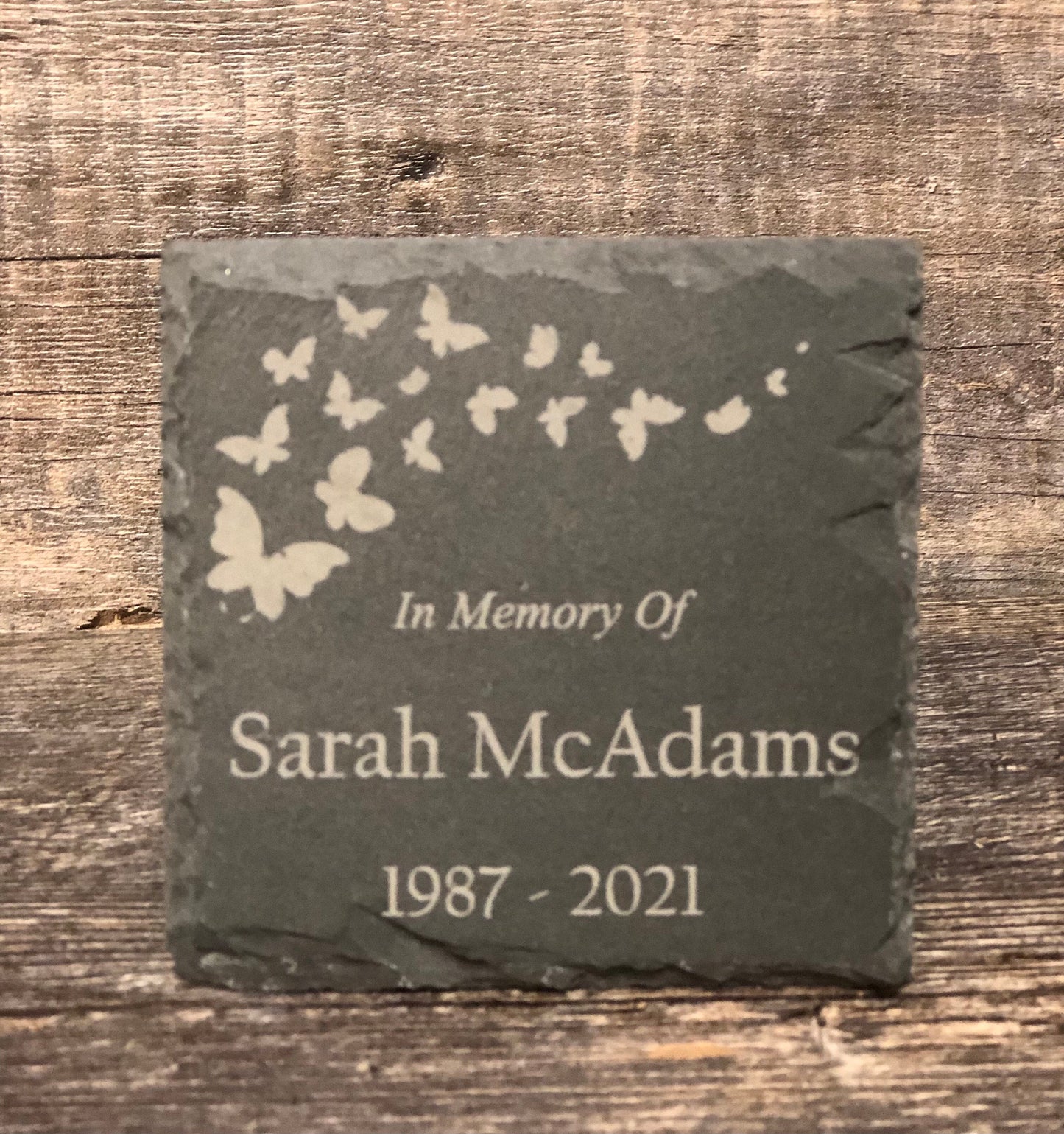 Memorial Stone Remembrance Memory Stone Custom Engraved BUTTERFLY Outdoor Garden Memorial or Victory Garden Stone Plaque In Loving Memory of