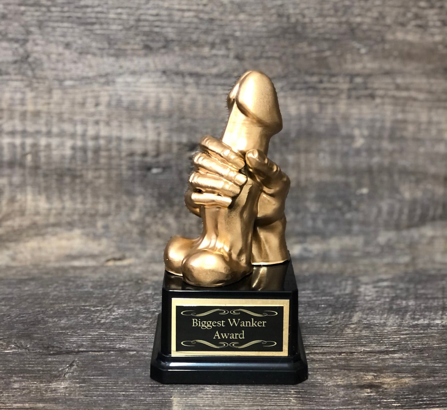 Inappropriate Trophy WANKER Award Funny Penis Loser Last Place Trophy You've Got Balls Adult Humor Gag Gift Golden Testicle Birthday Gift