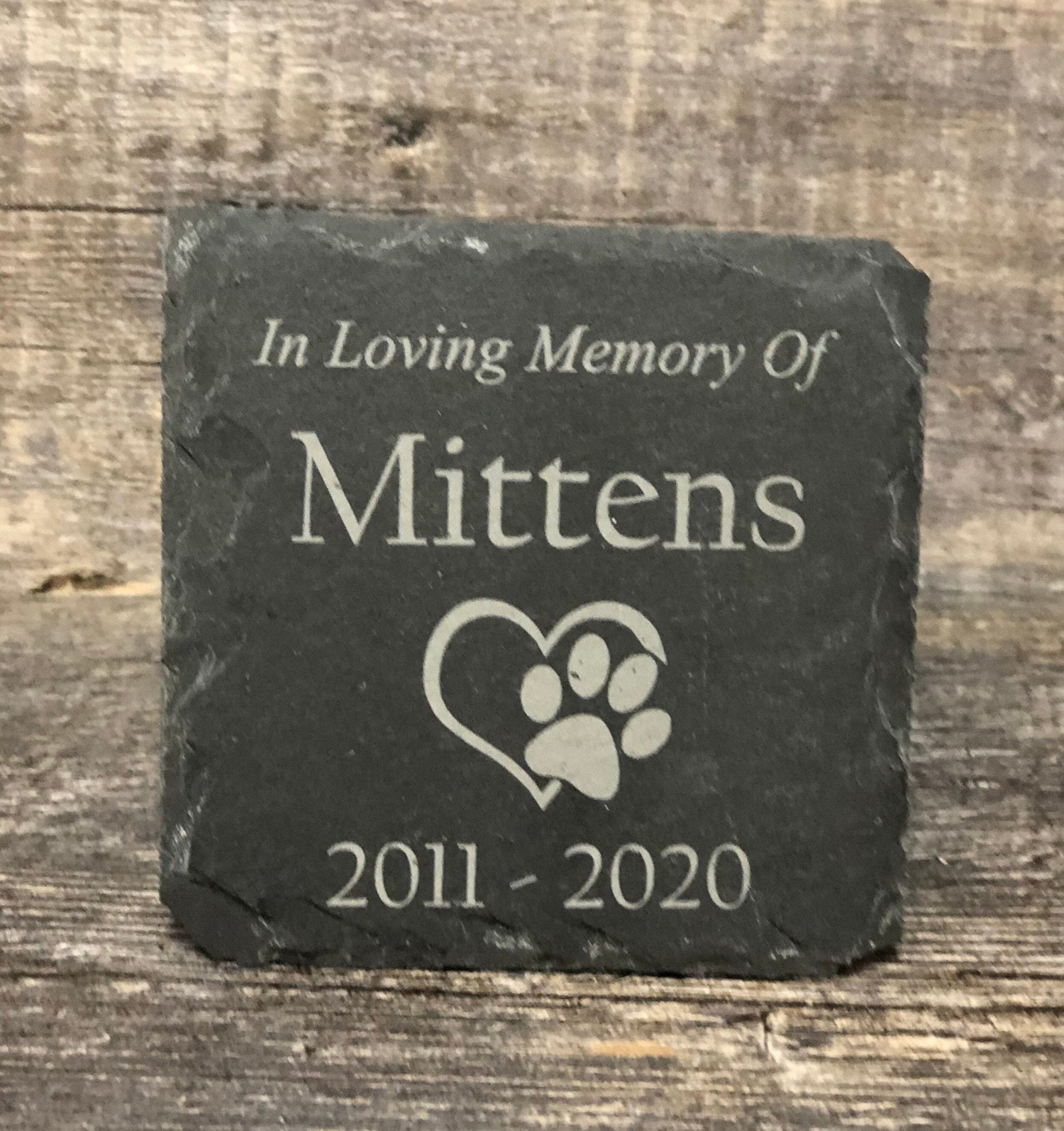 Pet Memorial Stone Pet Remembrance Memory Stone Cat Loss Gift Memorial Plaque Slate Grave Marker Personalized Custom Engraved Plaque