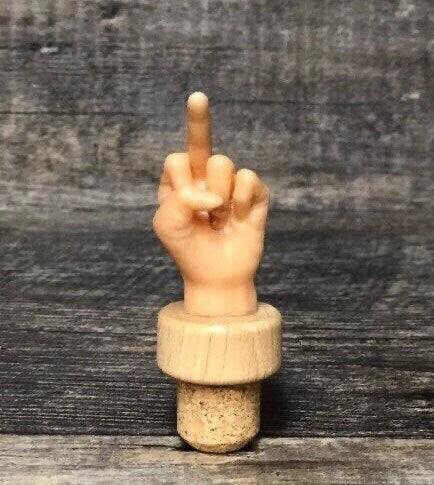 MIDDLE FINGER Funny Wine Stopper Gag Gift Novelty Bottle Wine Cork F*ck You Wine Stopper Birthday Gag Gift Wine Lover Adult Humor The Bird