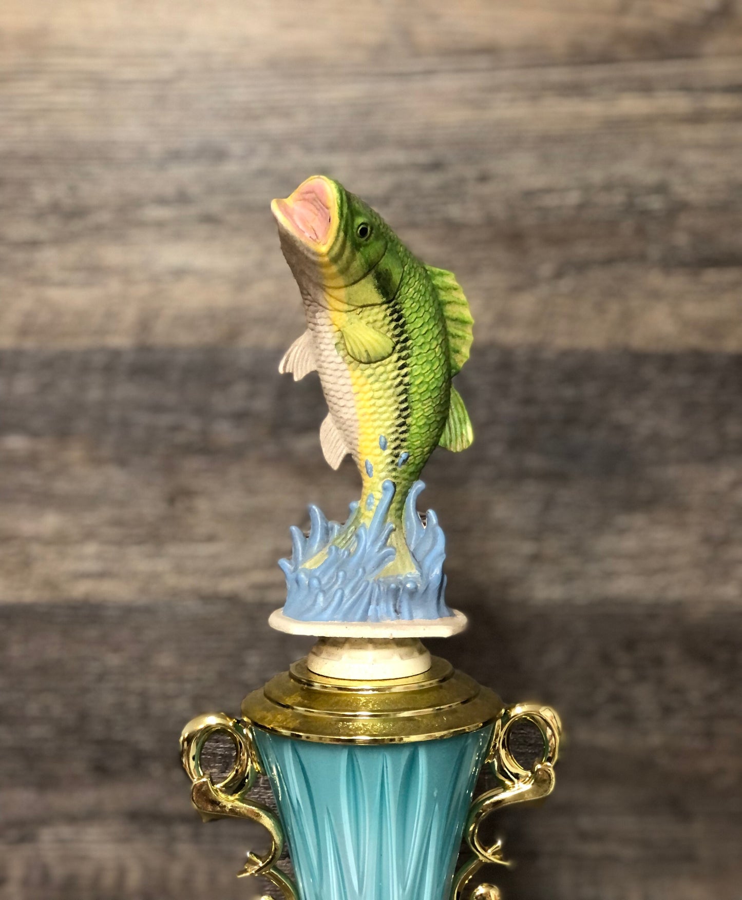 Fishing Trophy Bass Trophy Tournament Fishing Derby Award Biggest Bass HAND PAINTED Master Baiter Trophy Funny Gag Gift Perch Fish Trophy