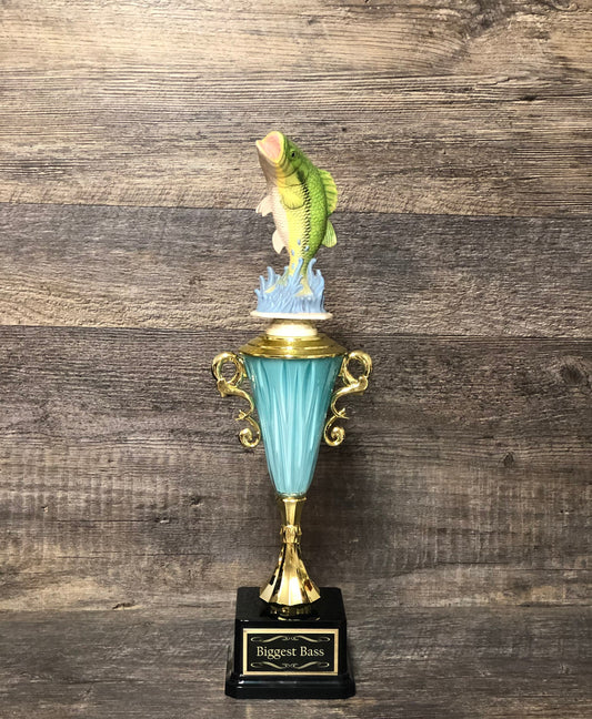 Fishing Trophy Bass Trophy Tournament Fishing Derby Award Biggest Bass HAND PAINTED Master Baiter Trophy Funny Gag Gift Perch Fish Trophy