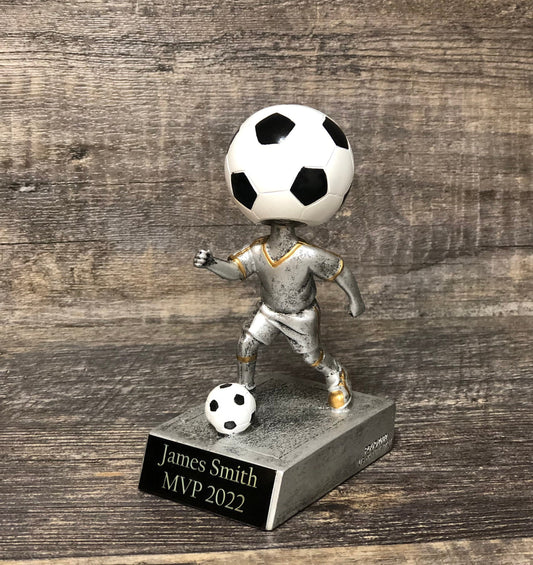 Soccer Trophy Boys Bobble Head Soccer Trophy Award Winning Team Champion Champ Kids / Jr  Personalized Trophy Free Engraving