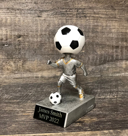 Soccer Trophy Boys Bobble Head Soccer Trophy Award Winning Team Champion Champ Kids / Jr Personalized Trophy Free Engraving