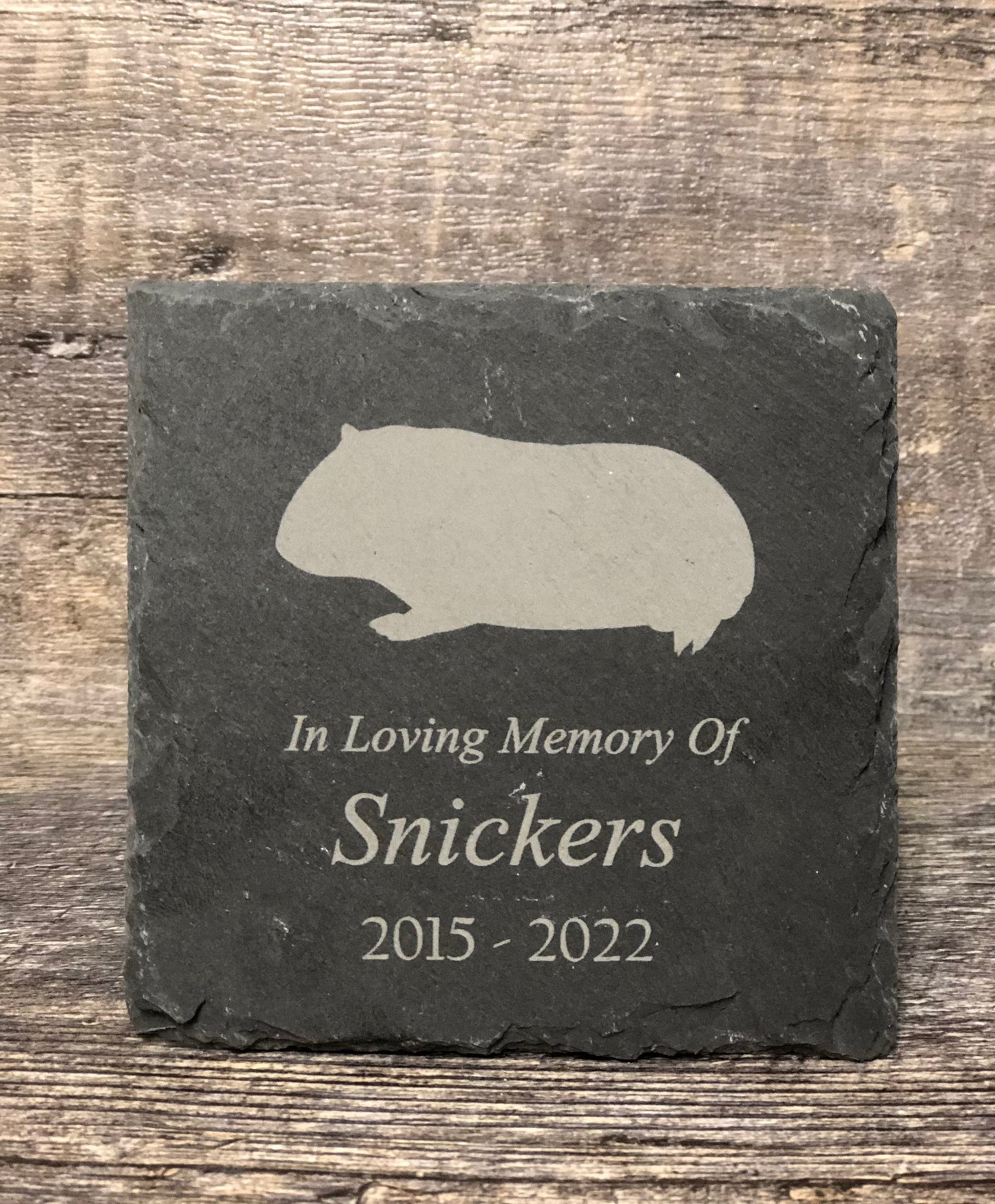 Guinea Pig Memorial Stone Pet Memory Stone Pet Loss Gift Remembrance Stone Memorial Plaque Slate Grave Marker Personalized Custom Engraved