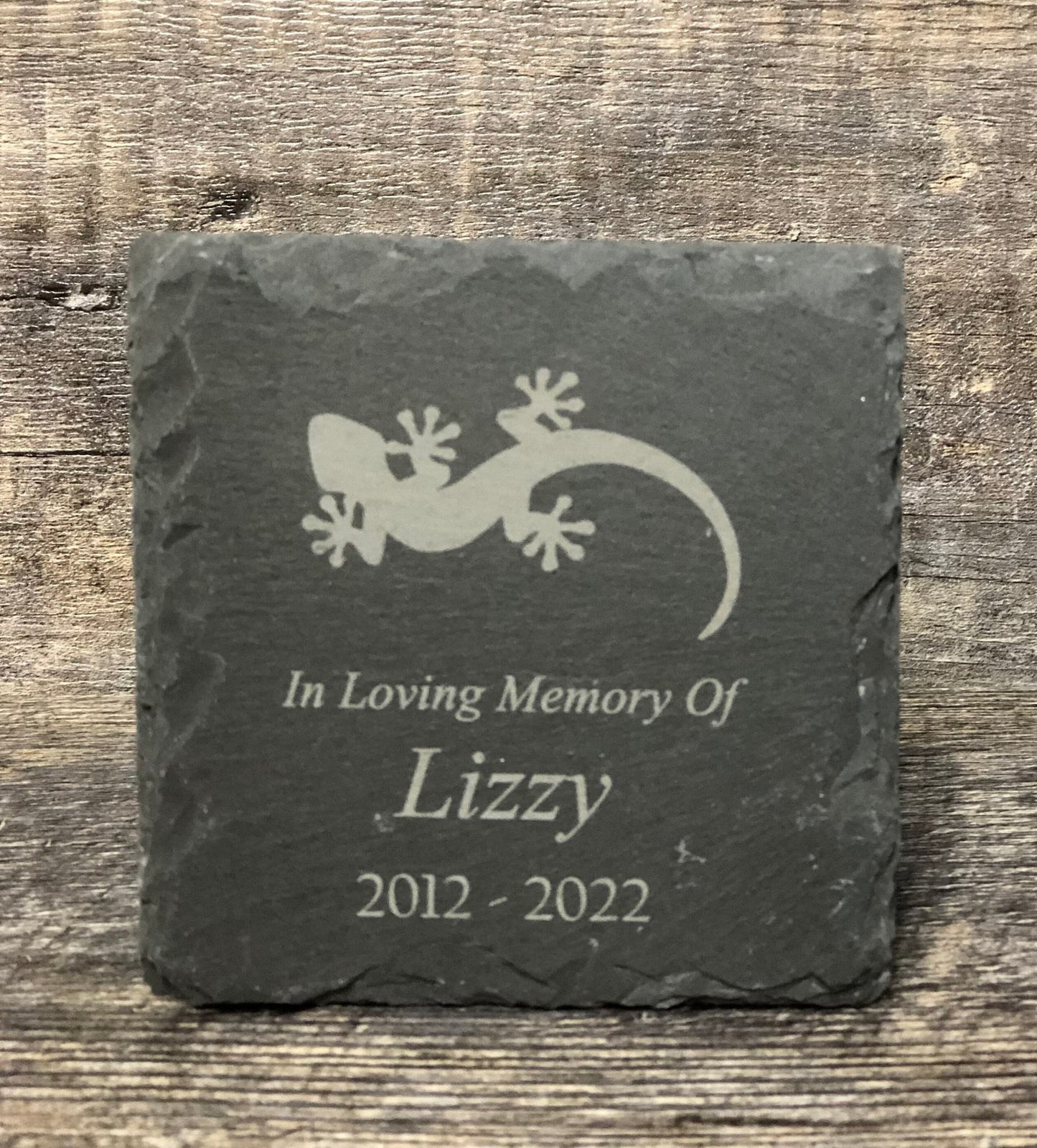 Lizard Memorial Stone Gecko Pet Memory Stone Pet Loss Gift Grave Marker Remembrance Stone Memorial Plaque Slate Personalized Custom Engraved