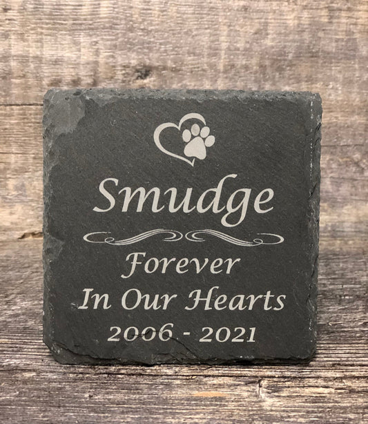 Pet Memorial Stone Pet Memory Stone Dog Loss Cat Loss Gift Remembrance Stone Memorial Plaque Slate Grave Marker Personalized Custom Engraved