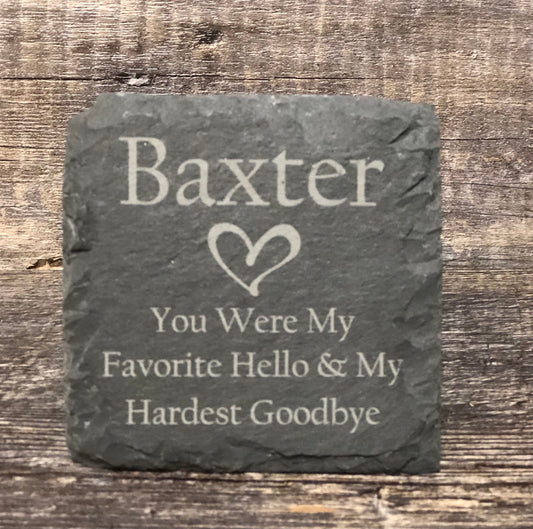 Pet Memorial Stone Pet Remembrance Memory Stone Dog Loss Gift Slate Memorial Plaque Grave Marker Personalize Custom Engraved Dog Name Plaque