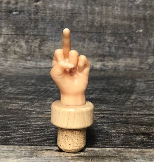 MIDDLE FINGER Funny Wine Stopper Gag Gift Novelty Bottle Wine Cork F*ck You Wine Stopper Birthday Gag Gift Wine Lover Adult Humor The Bird