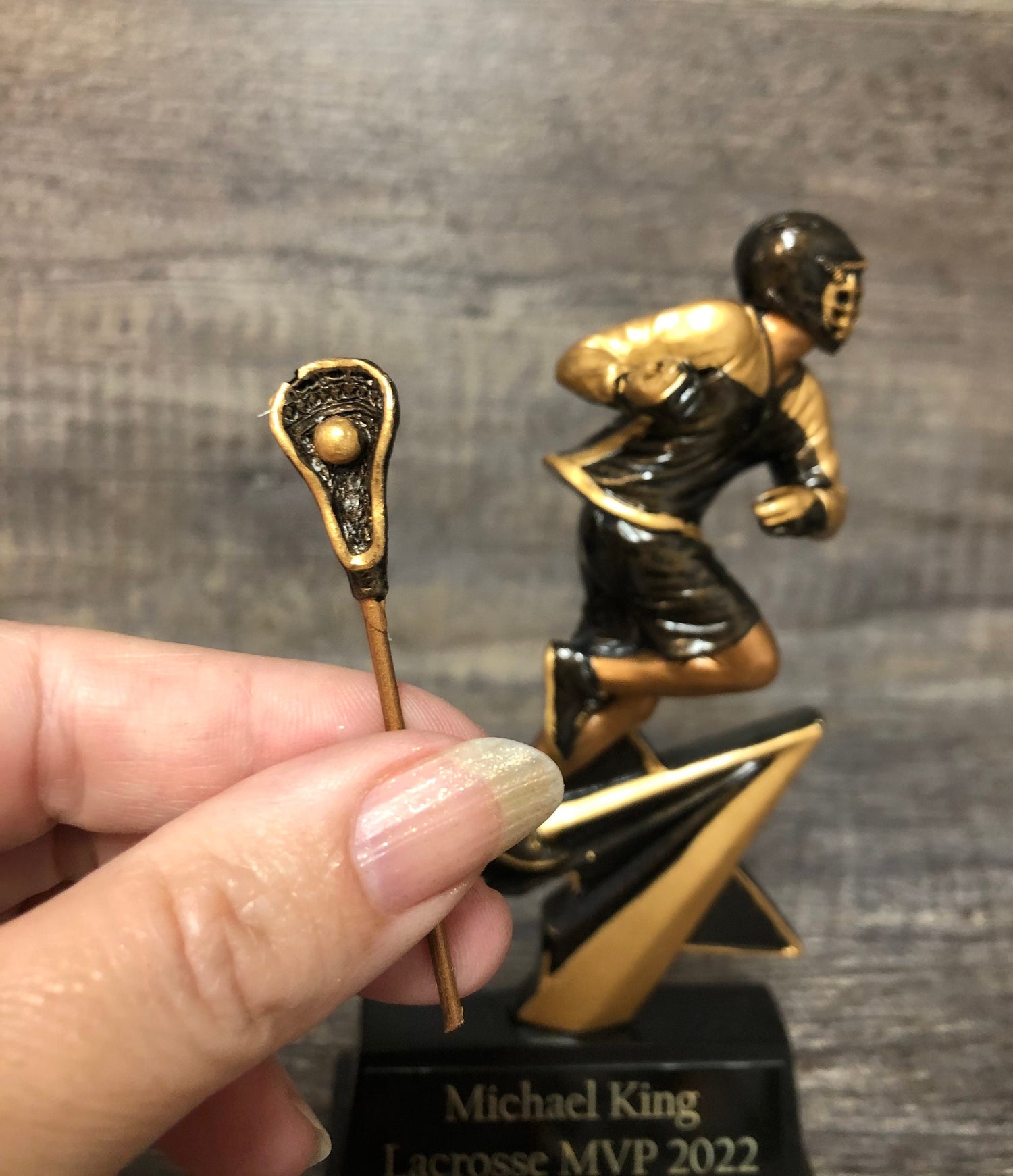 Lacrosse Trophy Sports Award 7" Lax MVP Award Lacrosse Champion Full Color MVP Award Team Participation Award Personalized Free Engraving