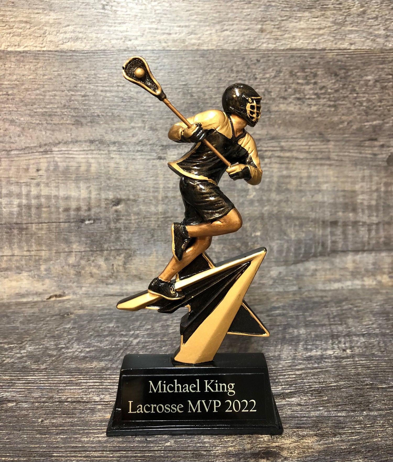 Lacrosse Trophy Sports Award 7" Lax MVP Award Lacrosse Champion Full Color MVP Award Team Participation Award Personalized Free Engraving